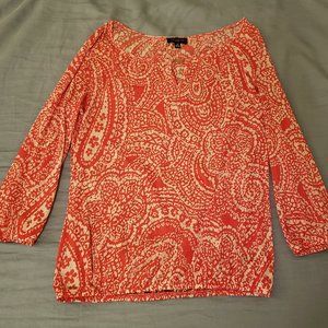 The Limited orange XS 3/4 sleeve top